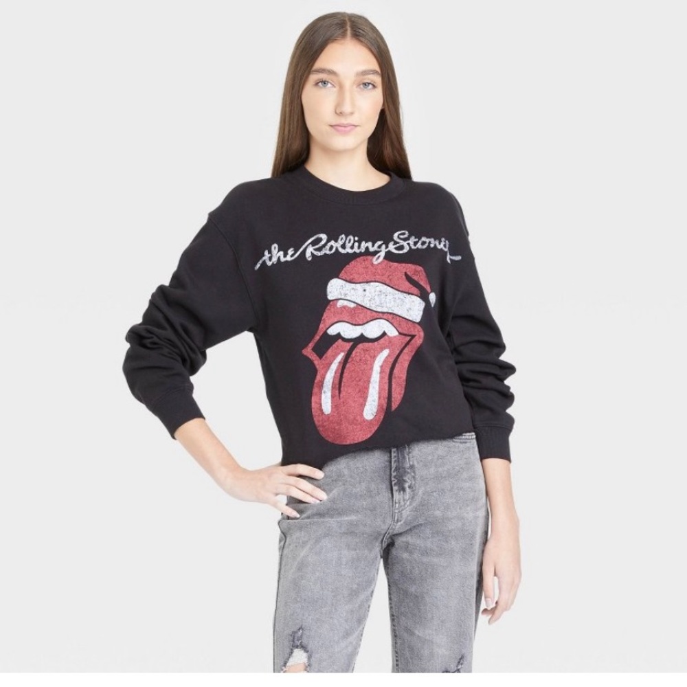 The Rolling Stones Graphic Christmas Sweatshirt Sz S